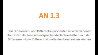 AN 13  Differenzen und Differentialquotient im Kontext [upl. by Noiztneb]