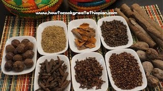 Ethiopian Food  Mekelesha Wot Kimem Recipe Amharic English Finishing Spice  Injera [upl. by Immij]