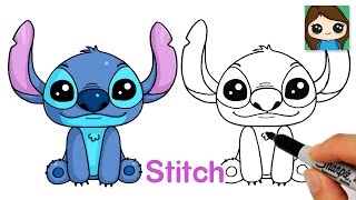 How to Draw Stitch from Lilo and Stitch New [upl. by Nidorf30]