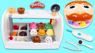 Feeding Mr Play Doh Head Ice Cream Scoops [upl. by Helli]