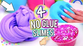 4 Easy DIY Slimes WITHOUT GLUE How To Make The BEST SLIME WITH NO GLUE [upl. by Lumbye]