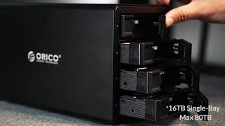 ORICO 5 Bay Hard Drive Enclosure Type C USB31 Gen2 10Gbps Support Daisy Chain [upl. by Eiliab]