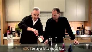 aerolatte  milk frother makes three layer caffè latte macchiato [upl. by Tristas]