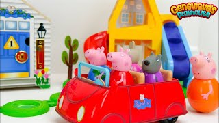 Genevieve Plays with Peppa Pig Weebles and a fun toy Dollhouse [upl. by Yeleak306]