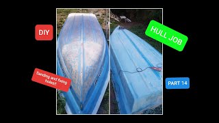 DIY Fiberglass boat build Fixing holes and stress cracks in fiberglass boat Part 14 [upl. by Filberte]