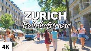 🇨🇭 ZURICH CITY SWITZERLAND  Bahnhofstrasse [upl. by Avlasor]