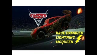 Cars 3 Mattel Custom  Race Damaged Lightning McQueen [upl. by Atirat]