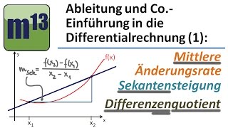 mittlere Änderungsrate  Differenzenquotient  Sekantensteigung [upl. by Yednil496]