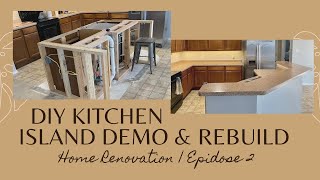 KITCHEN ISLAND DEMO amp REBUILD  Home Reno Ep 2 [upl. by Asante198]