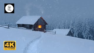 Snowstorm Blizzard amp Howling Winds  10 Hours Relaxing Sounds for Sleep Insomnia Wooden Cabin 4K [upl. by Rillis142]