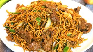 CHEAPER AND BETTER THAN TAKEOUT  Beef Lo Mein Recipe 牛肉捞面 [upl. by Iveel]