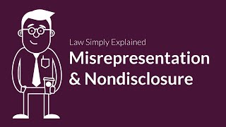 Misrepresentation and Nondisclosure  Contracts  Defenses amp Excuses [upl. by Voleta]