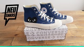 Comme des Garçons PLAY x Converse Black Heart  Blue Quartz  Close Up  On Foot Review [upl. by Wellington]