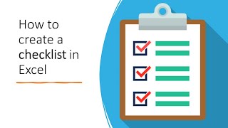 How to Create a Checklist in Microsoft Excel [upl. by Neala125]