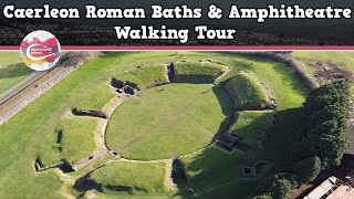 CAERLEON ROMAN BATHS amp AMPHITHEATRE WALES  Walking Tour  Pinned on Places [upl. by Gosnell]