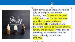 How to apply misrepresentation Liam cupcake scenario [upl. by Holsworth]