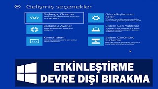 Windows 10 Kurtarma Seçeneklerini Etkinleştirme Devre Dışı Bırakma [upl. by Luy]