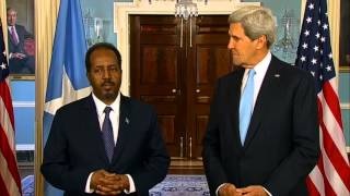 Secretary Kerry Delivers Remarks With Somali President Mohamud [upl. by Ades]