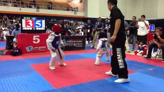 US JUNIOR TAEKWONDO CHAMPIONSHIPS 201367 YEAR OLD SPARRINGBLUE BELT [upl. by Sixela]