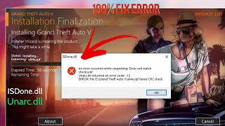 GTA 5  How to Fix ISdonedll amp Unarcdll Error1214116  DODI Repack [upl. by Corrianne]