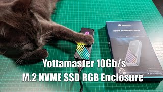 Yottamaster M2 NVMe USB 31 Gen 2 10Gbps RGB LED Drive Enclosure [upl. by Lativa]