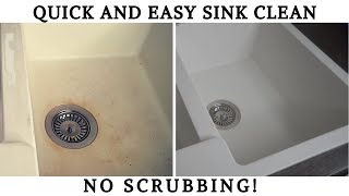 CLEANING A WHITE GRANITE COMPOSITE SINK NO SCRUBBING [upl. by Eirual]