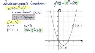 Änderungsrate berechnen  Differenzenquotient  Differentialquotient [upl. by Callida]