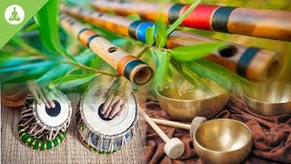 Flute Tabla and Tibetan Bowl Pure Positive Vibes Morning Meditation Stress Relief [upl. by Grefer540]