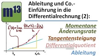 Ableitung  momentane Änderungsrate  Differentialquotient Tangentensteigung [upl. by Burt]