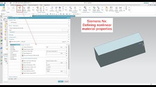 Defining nonlinear material properties in Siemens Nx Nastran Simcenter [upl. by Colver645]