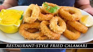 Making RestaurantStyle Fried Calamari at Home  Calamares Fritos Recipe [upl. by Nahsin]