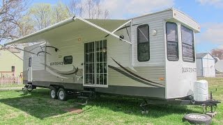 2013 Keystone Residence 405FL park model style travel trailer camper walkaround tutorial video [upl. by Sloatman]