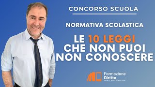 Concorso scuola Legislazione Scolastica Le 10 Leggi che non puoi non cononscere [upl. by Ahsenot]