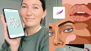 HOW TO USE PROCREATE POCKET Illustrate on your iPhone  Easy Digital Art Tutorial  Sophie Boyden [upl. by Saile]