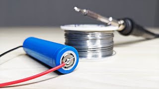 How to quickly solder 18650 LiIon Batteries with a soldering iron [upl. by Etnoek134]