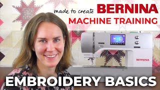 BERNINA Machine Training Embroidery Basics  Quilt Beginnings [upl. by Keeton]