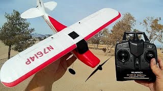 Volantex Sport Cub 7614 Stabilized 4 Channel Trainer Airplane Flight Test Review [upl. by Albion]