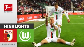 FC Augsburg  VfL Wolfsburg 32  Highlights  Matchday 9 – Bundesliga 202324 [upl. by Eckardt]