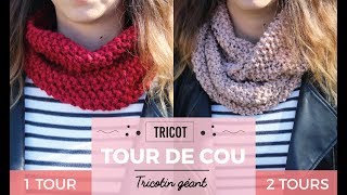 Tuto Tour de cou  Snood  Tricotin géant  DIY [upl. by Keven]