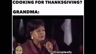 Grandma Thanksgiving Rap Song quotBeans Greens Potatoes Tomatoesquot Lyrics [upl. by Aulea]