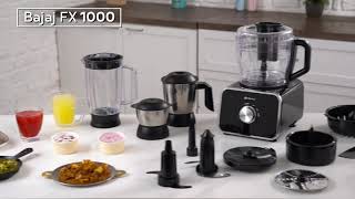 Bajaj FX 1000 DLX Food Processor Demo Video [upl. by Aivila524]