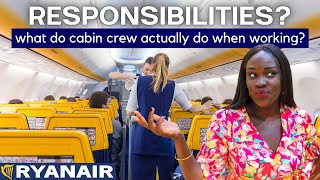 WHAT DO RYANAIR CABIN CREW ACTUALLY DO On Aircraft  Specific Flight Attendants Responsibilities [upl. by Yks]