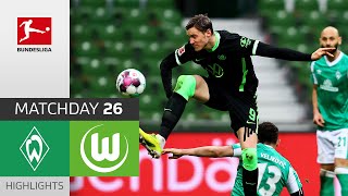 SV Werder Bremen  VfL Wolfsburg  12  Highlights  Matchday 26 – Bundesliga 202021 [upl. by Ynnelg579]