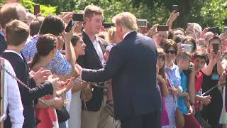 President Trump Surprises White House Tour Group [upl. by Darby]