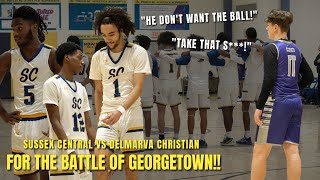 Sussex Central vs Delmarva Christian got CHIPPY Battle of Georgetown [upl. by Laehcim]