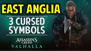 East Anglia All Cursed Symbols Location  AC Valhalla Artifacts Guide [upl. by Eellek]