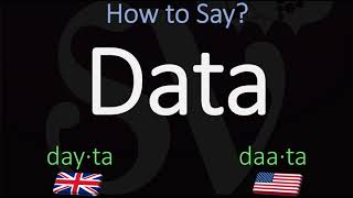 How to Pronounce Data  British Vs American Pronunciations [upl. by Keelby]