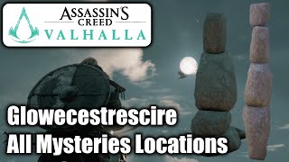 Assassins Creed Valhalla  Glowecestrescire All Mysteries Locations amp Solutions [upl. by Anniala]