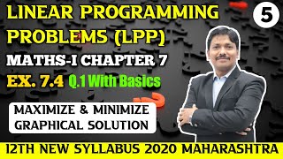 LPP Linear Programming Ex 74 Part 5  12th MathsI New Syllabus 2020 Maharashtra Board Dinesh Sir [upl. by Analat]