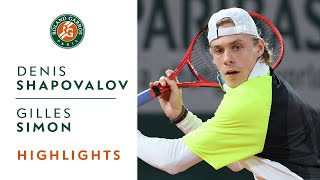 Denis Shapovalov vs Gilles Simon  Round 1 Highlights  RolandGarros 2020 [upl. by Adirahs]